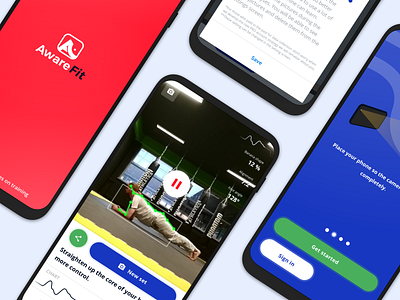 Some Screens for AwareFit app app branding logo mobile ui ux