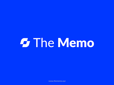 The Memo - Logo blue branding logo wordmark