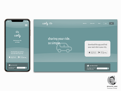 Carly Car Sharing App landingpage ux