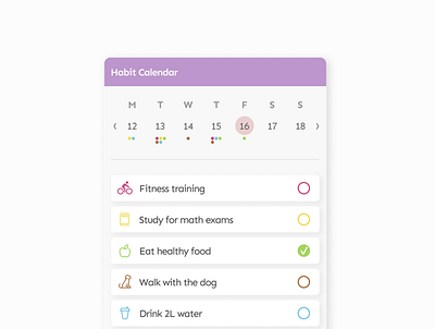 Habit Tracking calendar calendar component component component design habit habit calendar habit tracking tracking ui ux design