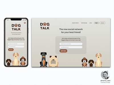 Social Pet-Network Landing Page dog dogs landingpage pet pets social network ui design ux design