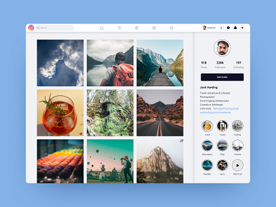 Instagram Profile Screen - Redesign app design desktop desktop version figma instagram profile redesign ui