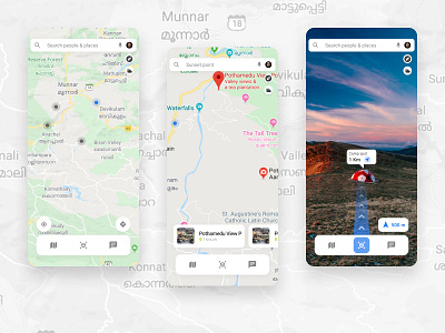 AR Trekking App Concept appconcept appdesign ar augumentedreality figma graphic design map mobile mobileversion navigation trekking ui