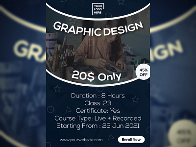 Graphic Design Course Discount Design banner branding cover design illustration photoshop social media vector