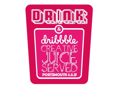 Drinks and Dribbble - Logo Bounceback conference design freelance meetup portsmouth soothsea talk