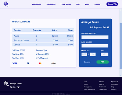 Payment cart design excursion illustration logo payment tourism travel travel agency ui ux vacation