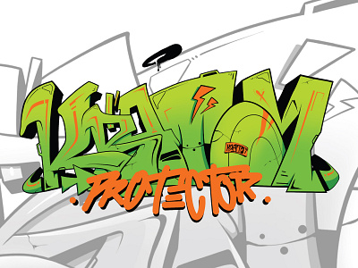 Illustration Graffiti "PROTECTOR" - KRATOM PROTECTOR