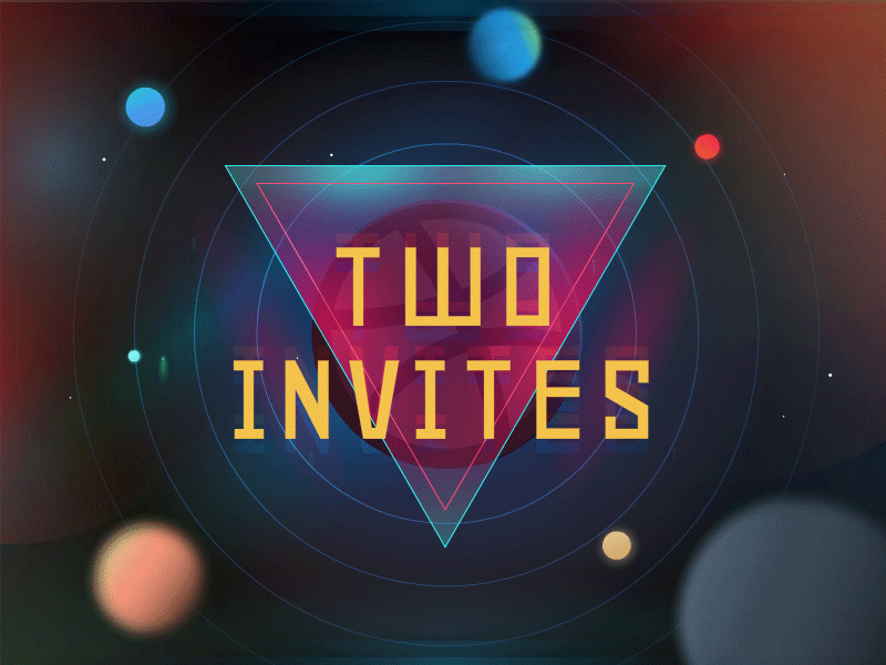 +2 creative design dribbble galaxy illustration invitation invite invites two
