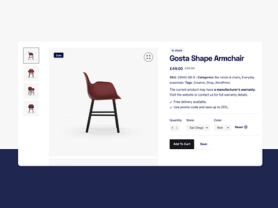 Furniture Store Widget UI | Shopping Cart furniture app furniture website shopping app shopping cart sketchapp ui ux webdesign