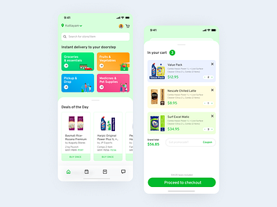 Delivery App for Food, Grocery & more app brandidentity branding covid19 dailyinspiration dailyui delivery app design dribbble ecommerce app graphicsdesign grocery app illustration iphone x logoinspiration mobile app mobile ui ui uiux ux