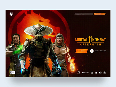 Mortal Kombat 11 | Pre-order Website Landing page. animation clean concept design game game website interaction landing page mortal kombat motion ui ux web web design webdesign website website design