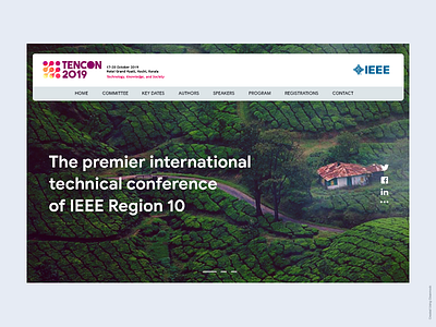 IEEE Tencon 2019 Landing Page ieee ui uidesign ux web