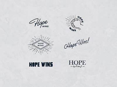 Hope Wins brand identity branding branding concept graphic design hope logo design logo mark non profit positive vibes visual identity