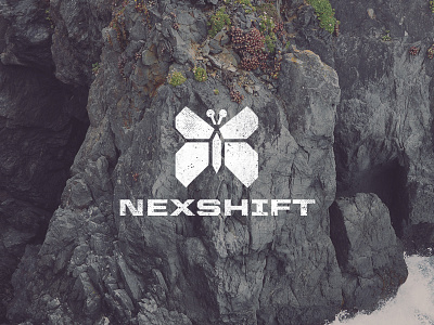 Nexshift branding butterfly identity logo