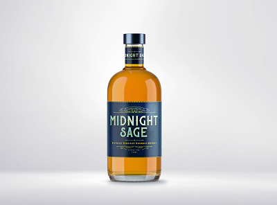 Midnight Sage Whiskey alcohol alcohol branding beverage brand identity design brand naming branding cpg graphic design label design logo design packaging packaging design product mockup whiskey whiskey and branding