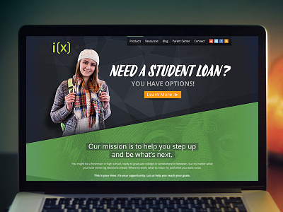 i[x] Redesign college financial home redesign ui website