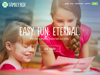 Family Box box devotions family header landing page splash page subscription