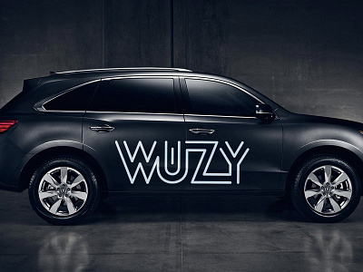 Wuzy branding car fun high end identity logo mockup nightlife ride street transportation vehicle