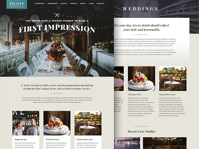 J Scott Catering Website catering home page mockup ui visual design web design website