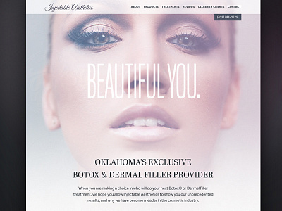 IA Home Page botox face high end home luxury model okc ui visual design web design