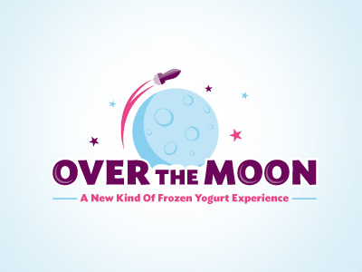 Over the Moon v.3 frozen logo moon rocket stars yogurt