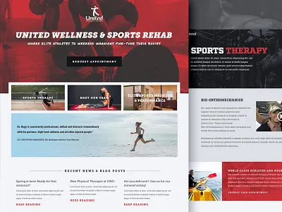 United Website athletic chiropractor health rehab sports therapy ui ux visual design web design website wellness