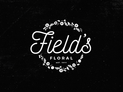 Field's Floral Logo brand studio branding floral flower shop flowers identity leaf lincoln logo nebraska texture wreath