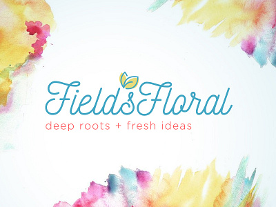 Field's Floral Logo branding floral flowers graphic design identity leaf lnk logo script watercolor