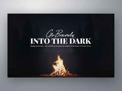 Go Bravely Into the Dark agency bold brand studio branding brave design studio graphic design hero slider web design