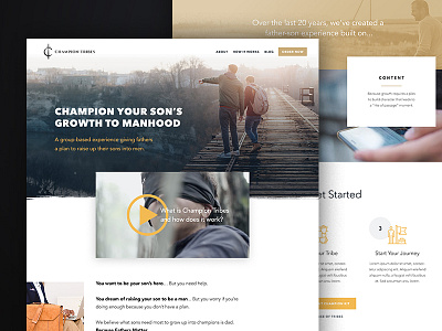 Champion Tribes Home faith based fathers home page son ui ux visual design web design website