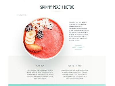 Product Detail Page beverage clean ecommerce food landing page peach smoothie ui ux visual design web design website