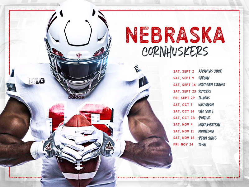 Huskers Schedule Card by Seth Rexilius on Dribbble