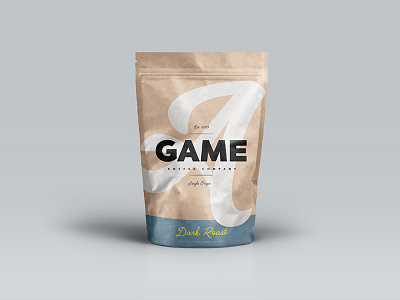 A Game Coffee Co. bag beverage brand identity branding coffee dark roast logo packaging typography