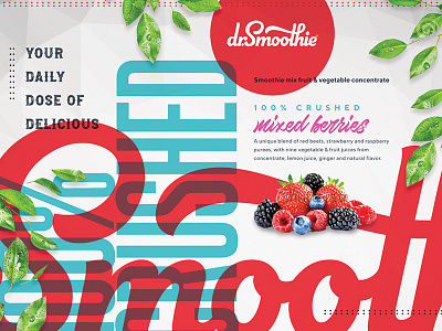 DRS Label Design berries beverage brand identity branding graphic design label leaves logo packaging smoothie