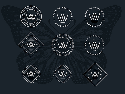 WonderWild Secondary Mark badge brand identity branding crest design studio logo logo mark monogram stamp w