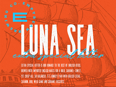 Luna Sea ESB Beer Label beer beer label brand identity branding brew empyrean logo orange packaging sea stamp