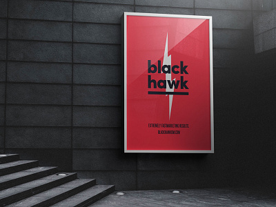 Blackhawk Identity Mockup blackhawk brand identity branding lightning logo marketing mockup poster red visual identity