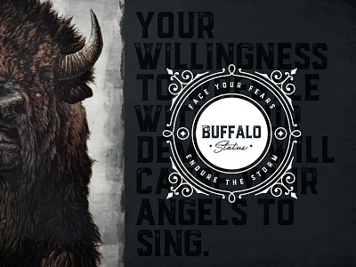 Buffalo Status badge banner brand identity brand identity design branding buffalo crest design agency logo logo design quote texture visual identity