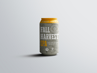Fall Harvest IPA Label badge beer beer can branding brewery brewery branding can design graphic design ipa label design map packaging print design texture typography