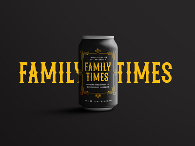 Family Times Stout Label ale beer branding beer label beverage beverage design brand identity brewery brewery logo family graphic design label design logo design mockup packaging design packaging mockup stout typography visual identity