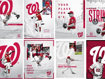 Washington Nationals Seasonal Creative Direction ads art direction athletes athletics banners baseball brand design branding creative direction graphic design nationals nats outdoor poster print design sports texture typography visual design washington