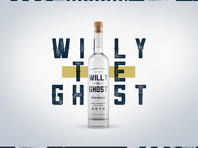 Willy The Ghost Gin alcohol beverage bottle branding branding agency branding concept branding design drink ghost gin graphic design label design liquor logo design mockup packaging packaging concept pattern typography