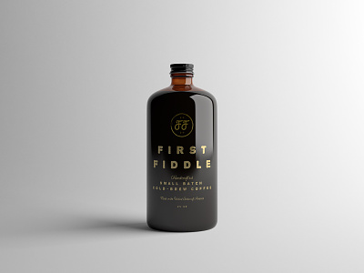 First Fiddle Coffee Mockup beverage brand identity branding coffee cold brew drink foil logo design packaging packaging design packaging mockup product mockup small batch stamp visual identity