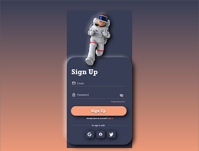 Sign Up Page design ui ux