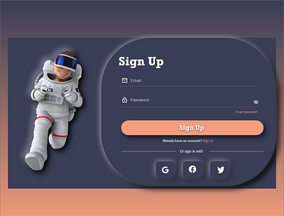 Sign Up Page for Web design ui ux