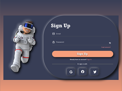 Sign Up Page for Web