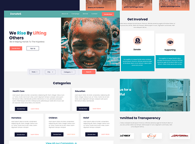 DonateS Charity Landing page charity landing page ui user experience ux