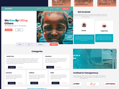 DonateS Charity Landing page