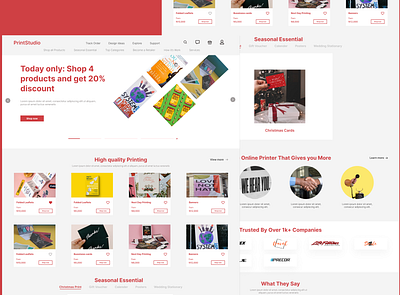 Online Printing Ordering and Delivery Landing Page ecommerce landing page ui user experience ux