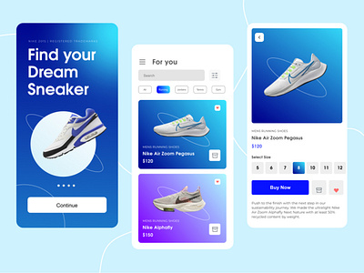 Nike Sneaker App - Mobile UI Design by Arya Chandra on Dribbble